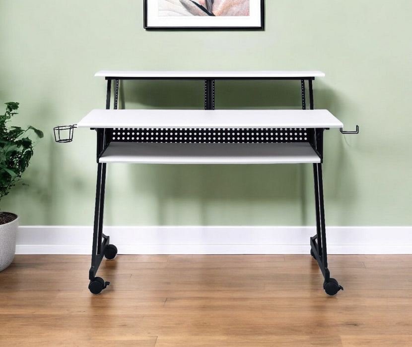 47" x 28" x 38" Computer Desk - White And Black