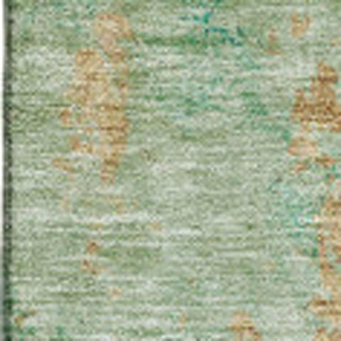 10' X 14' Abstract Washable Area Rug With UV Protection (651034) - Green / Blue / Gold