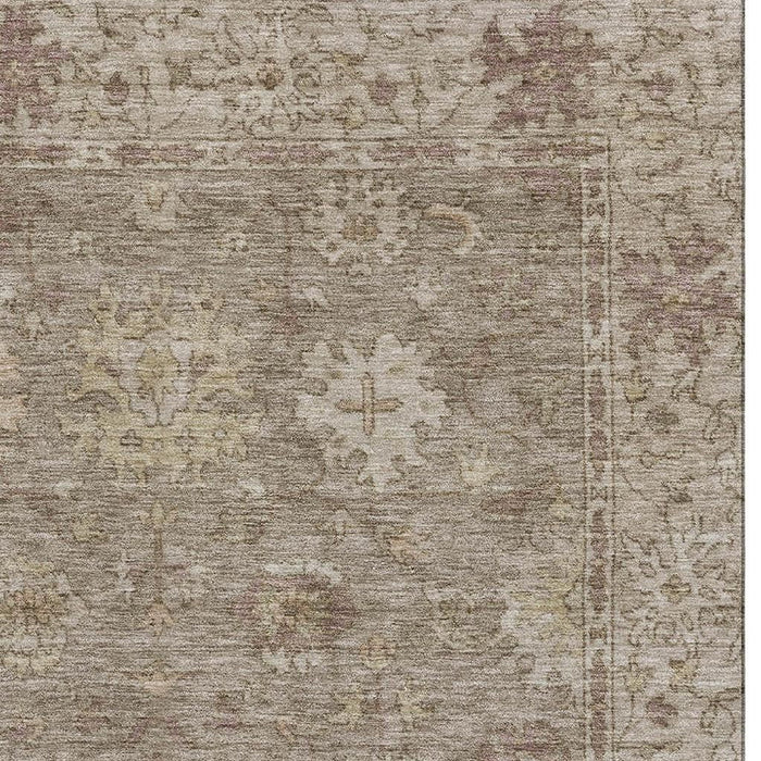 10' X 14' Oriental Washable Area Rug With UV Protection (716545) - Khaki / Beige