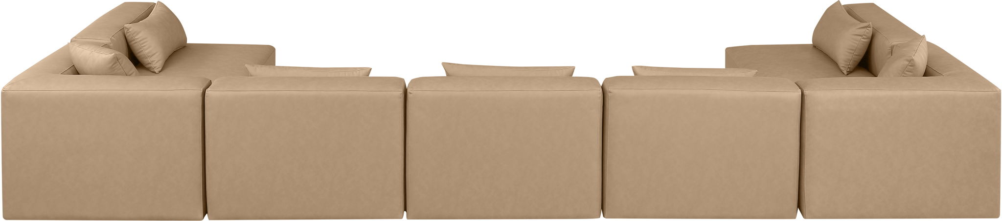 Cube - 7 Piece Modular U-Shaped Sectional - Tan