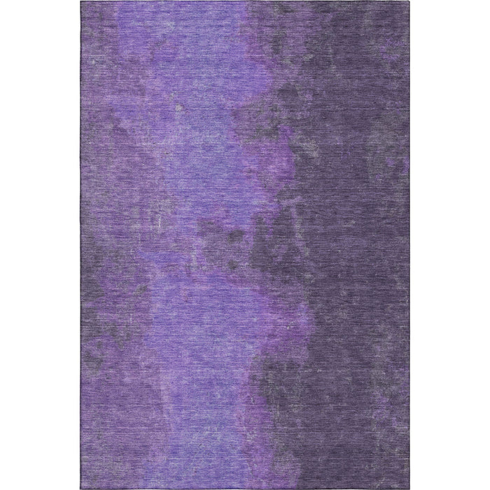 10' X 14' Abstract Washable Area Rug With UV Protection (699830) - Eggplant / Purple