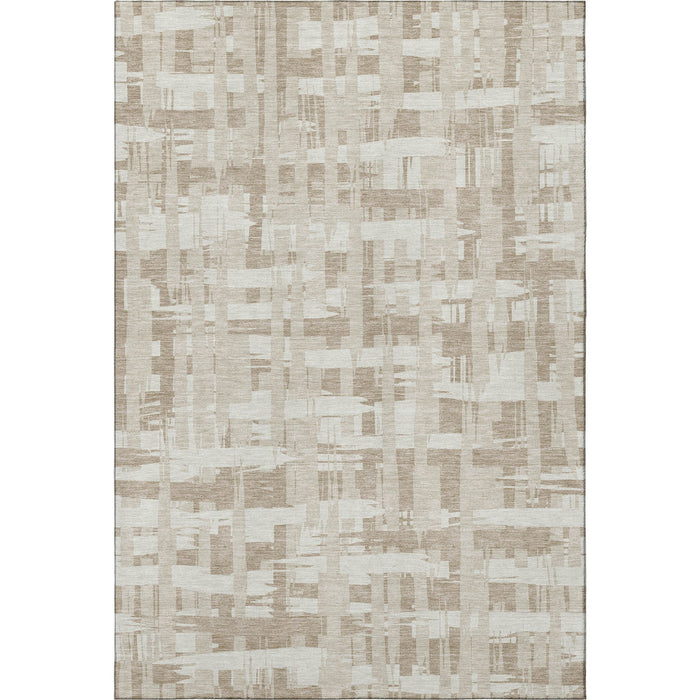 10' X 14' Striped Washable Area Rug With UV Protection (705719) - Taupe / Beige