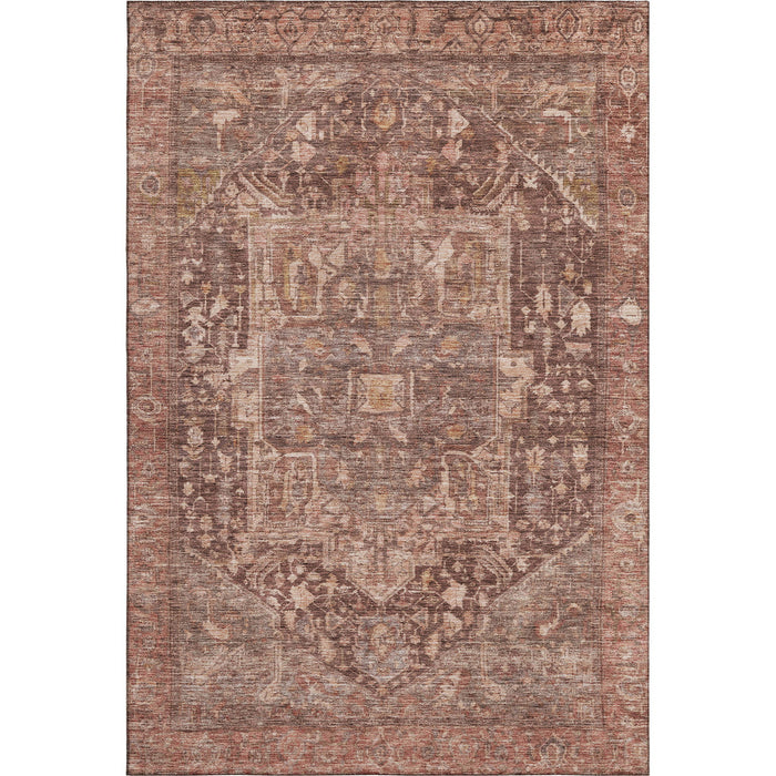 10' X 14' Oriental Washable Area Rug With UV Protection (692388) - Burgundy / Ivory / Gold