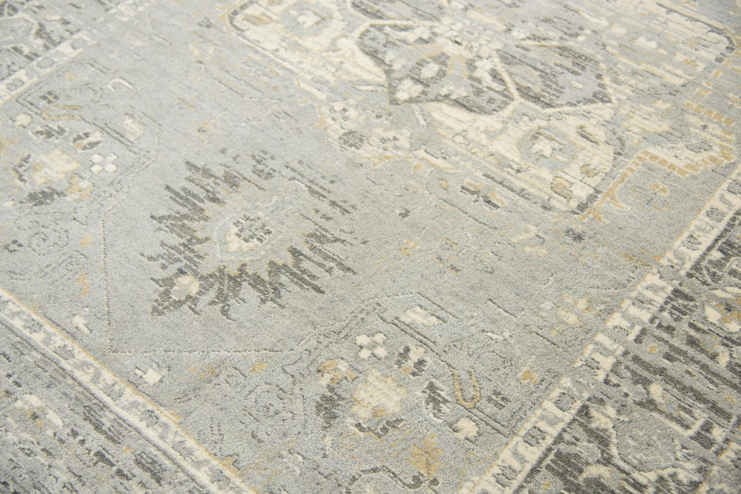 10' X 13' New Zealand Lambs Wool Oriental Hand Carved Handmade Area Rug (747475) - Gray / Charcoal / Cream
