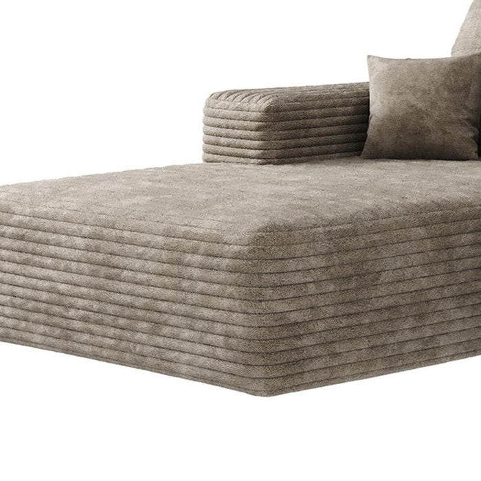 107" 2 Piece Living Room Set Corduroy Modular Compression Foam Sofa With Ottoman Toss Pillows - Camel