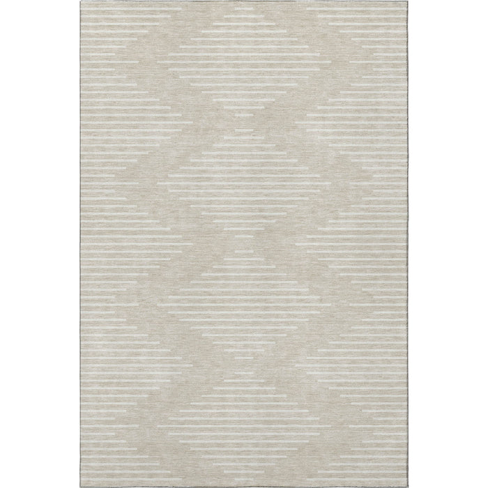 10' X 14' Geometric Washable Area Rug With UV Protection (679690) - Beige / Ivory