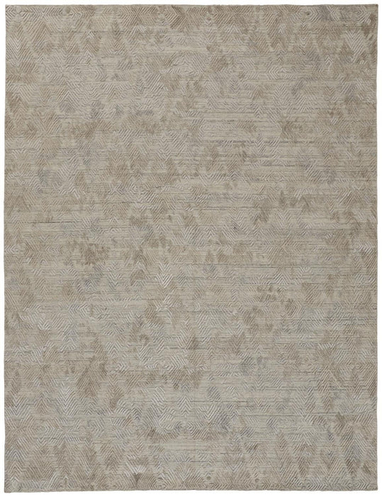 9' x 12' Abstract Hand Woven Area Rug - Gray And Taupe