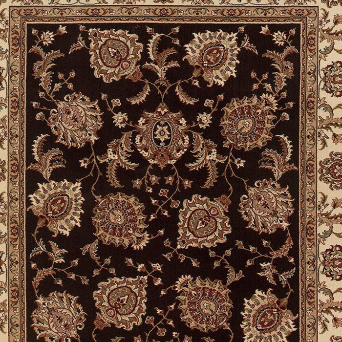 5' X 8' Oriental Area Rug, Polypropylene - Brown And Ivory