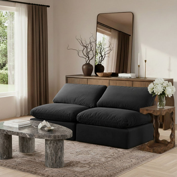 Indulge - Velvet 2 Seat Modular Armless Sofa