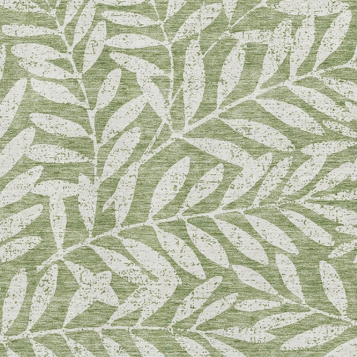 10' X 14' Floral Washable Area Rug With UV Protection (671456) - Green / Beige