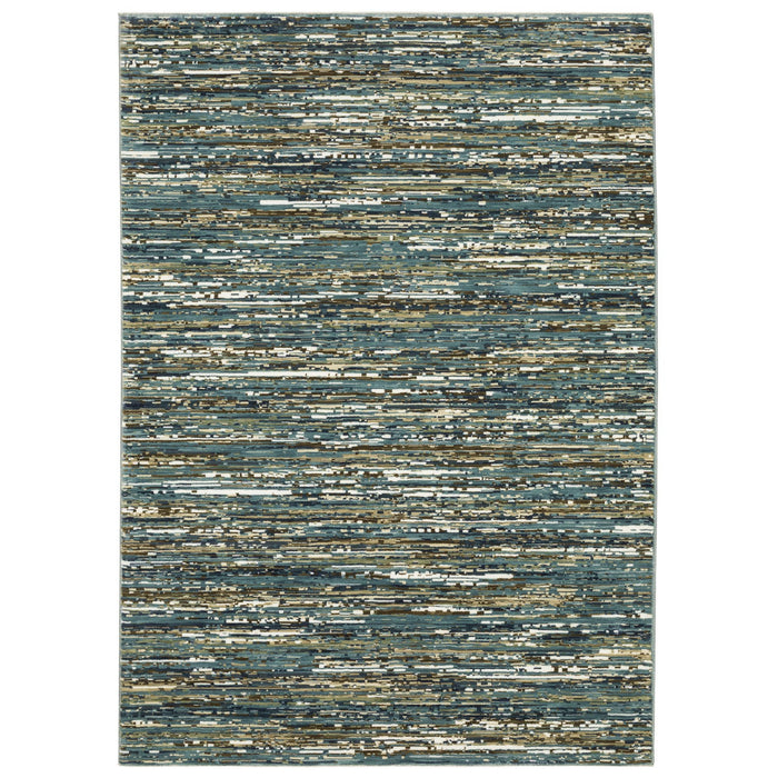 10' X 13' Striped Area Rug - Blue