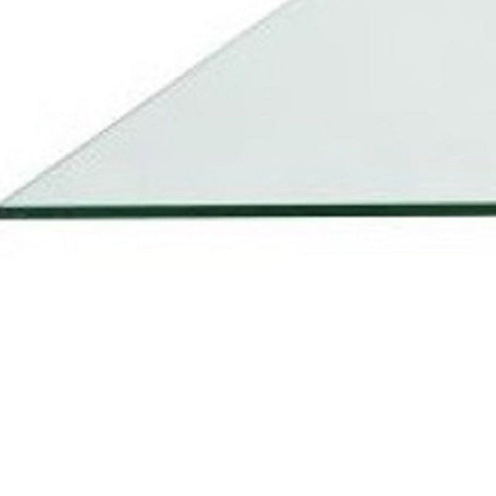 60" Glass And Metal Cross Leg Base Square Dining Room Table - Clear