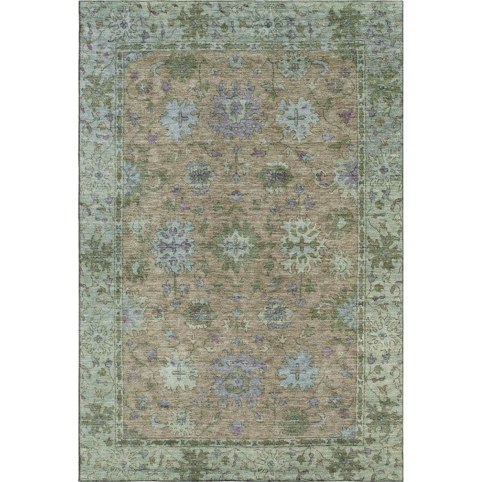 10' X 14' Oriental Washable Area Rug With UV Protection (716569) - Brown / Lavender