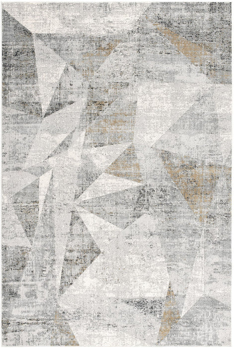 8' x 11' Distressed Prism Modern Area Rug - Gray