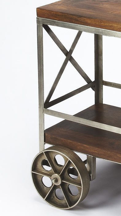 Vintage Style Rolling Server Bar Cart - Dark Brown