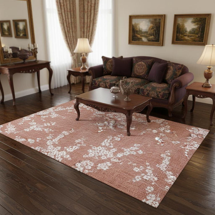 6' X 8' Oriental Washable Area Rug (548775) - Red / White