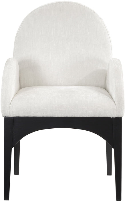 Waldorf - Chenille Dining Arm Chair With Black Legs