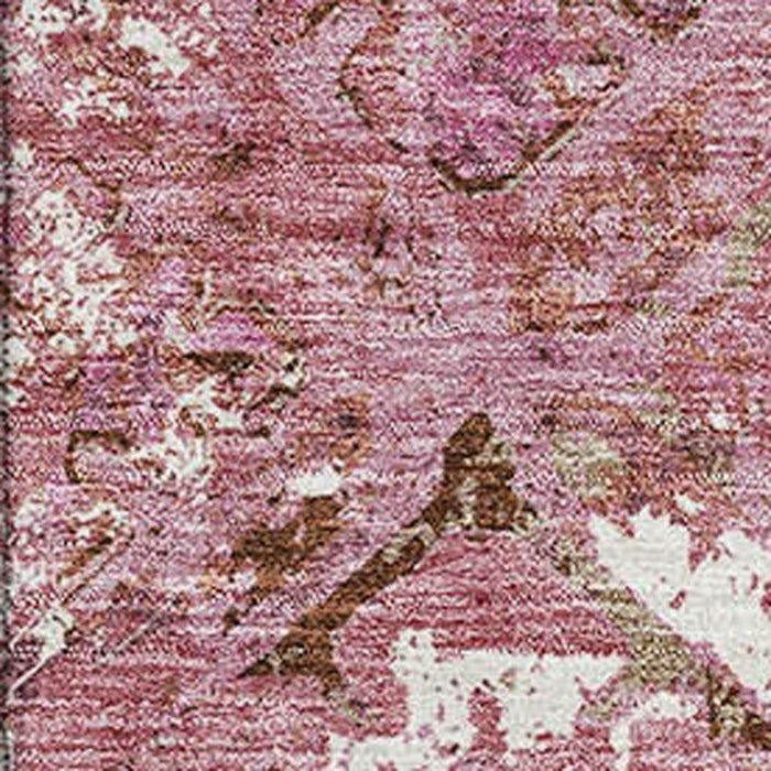 10' X 14' Diamond Washable Area Rug With UV Protection - Pink