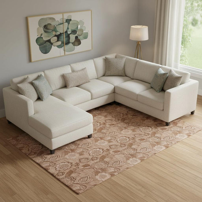 10' X 14' Floral Washable Area Rug With UV Protection (708820) - Terra Cotta / Copper