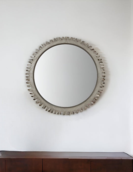 44" Abstract Framed Accent Mirror - Silver