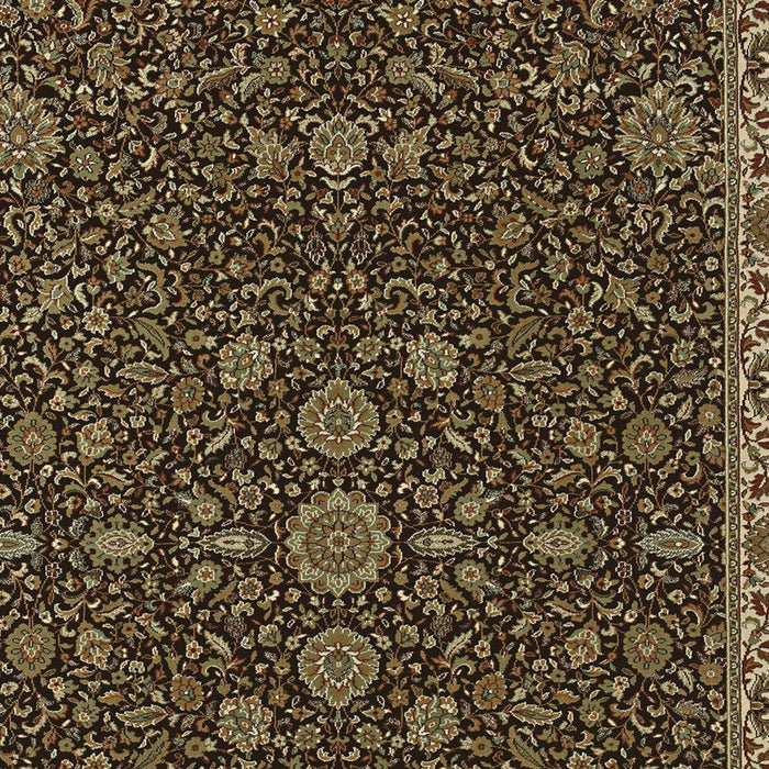 8' Oriental Square Rug - Brown / Ivory