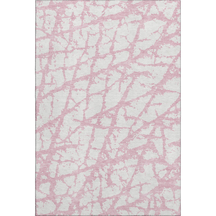 10' X 14' Abstract Washable Area Rug With UV Protection (676872) - Pink / Ivory