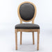 Set of 2 Giga French style solid wood frame antique dining chairs with fabric upholstered seats and elegant design.