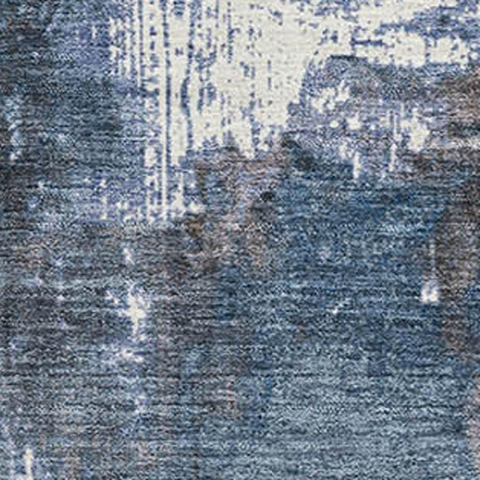 10' X 14' Abstract Washable Area Rug With UV Protection (706337) - Brown / Blue