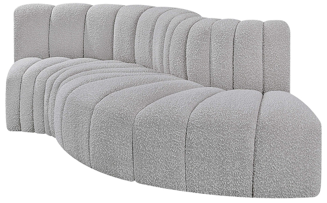 Arc - Boucle Fabric 4 Piece L-Shaped Modular Sofa