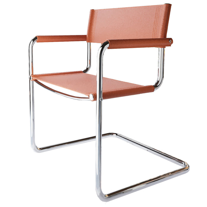 Stainless Steel Swivel Arm Chair (Set of 2) - Amber / Steel