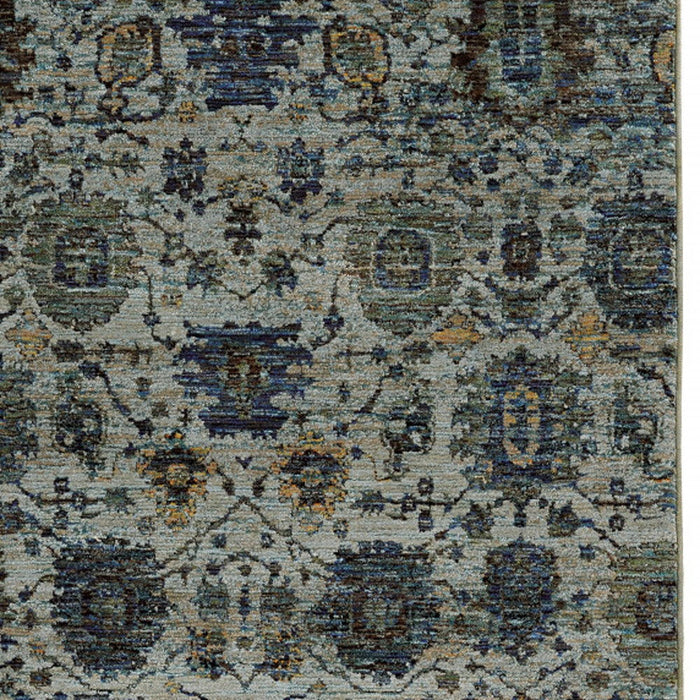 5' x 7' Oriental Power Loom Area Rug - Blue Green
