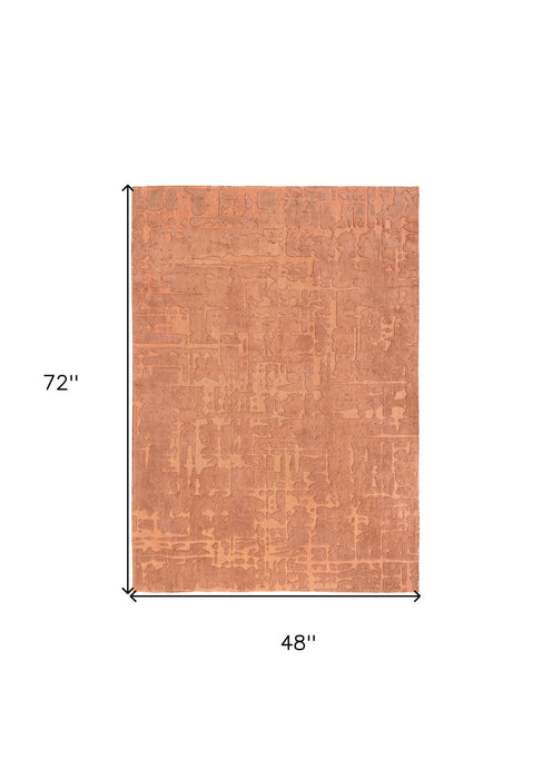 5' x 7' Abstract Non Skid Area Rug - Orange