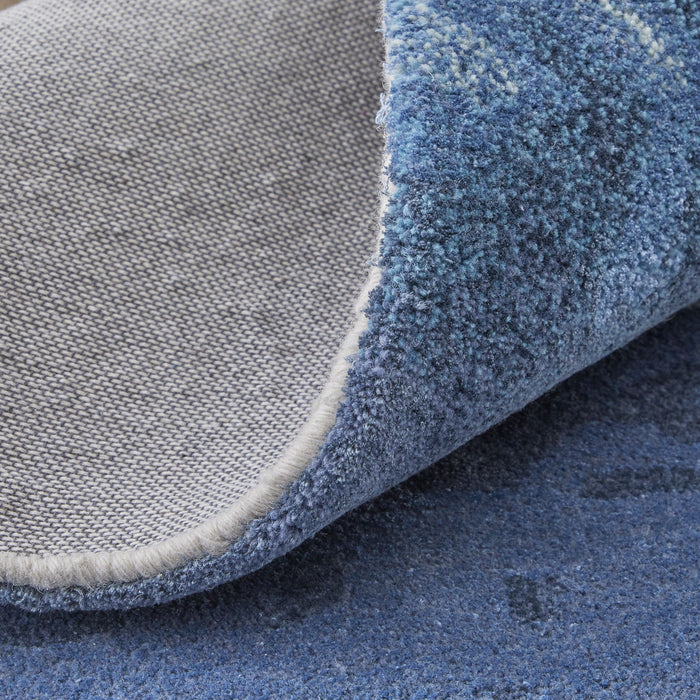 3.5' x 5.5' Abstract Hand Tufted Area Rug - Blue And Ivory