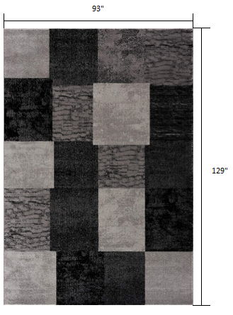 8' x 10' Checkered Dhurrie Area Rug - Gray