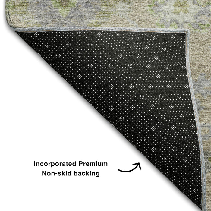 10' X 14' Floral Washable Area Rug With UV Protection (684456) - Beige / Green / Blue