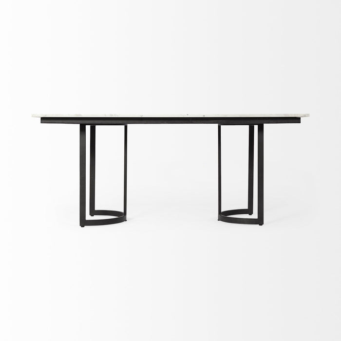71" Dining Table - Black / White
