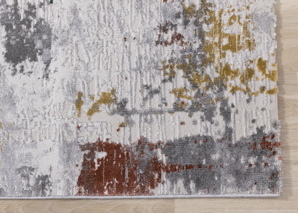 7' X 10' Abstract Area Rug (661372) - Gray / Yellow / Green