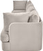 Meridian Furniture Hammond velvet performance fabric upholstered 4-piece stationary sectional sofa with plush cushions and modern design.