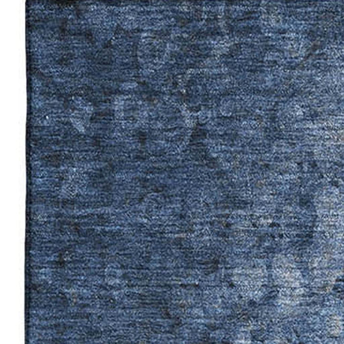 10' X 14' Abstract Washable Area Rug With UV Protection (649534) - Blue / Ivory