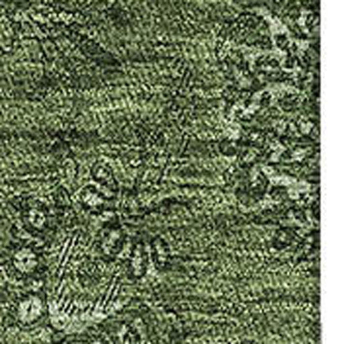8' X 10' Floral Washable Area Rug With UV Protection - Olive Green And Ivory