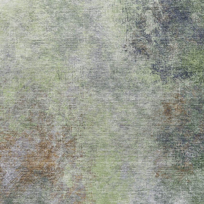 10' X 14' Abstract Washable Area Rug With UV Protection (710568) - Fern Green / Gray