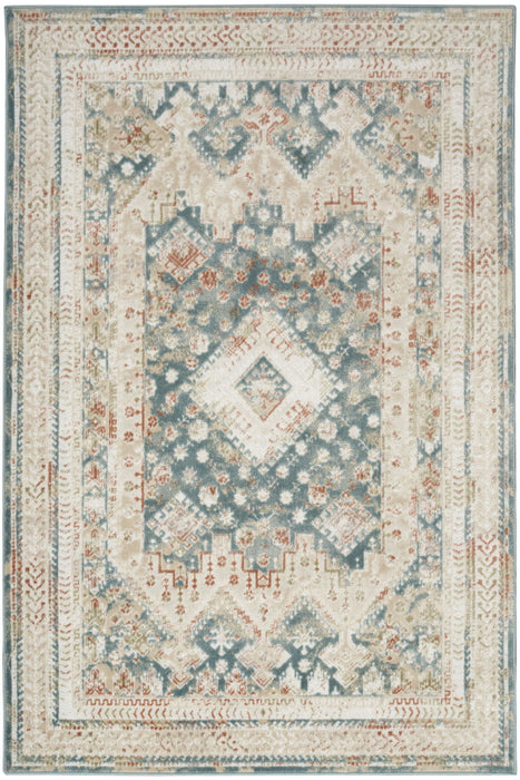 6' X 9' Geometric Area Rug (550286) - Ivory / Green