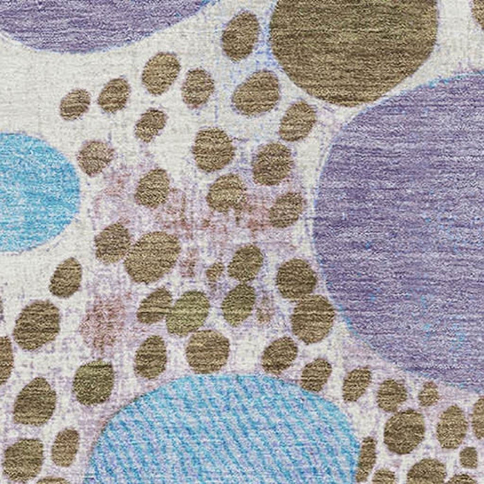 10' X 14' Geometric Washable Area Rug With UV Protection (707269) - Khaki / Blue / Purple