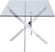 Modern Meridian Furniture Xander dining table with a sleek wooden surface and sturdy metal legs, ideal for contemporary dining rooms.