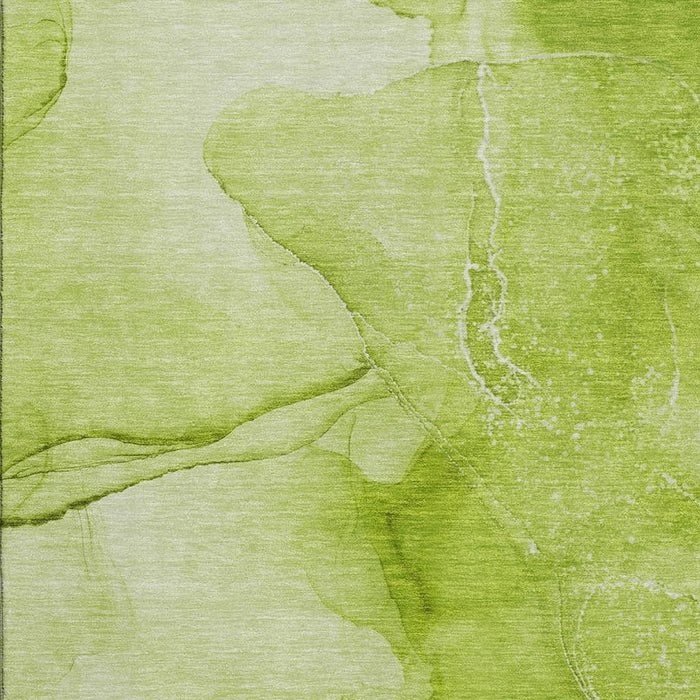 9' X 12' Abstract Washable Area Rug With UV Protection (646863) - Green / Ivory