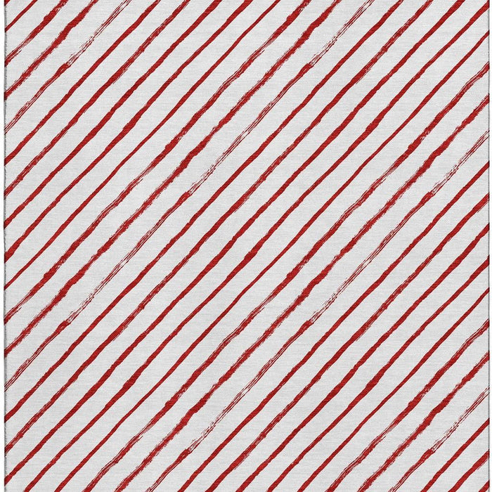 10' X 14' Abstract Geometric Washable Area Rug With UV Protection (701948) - Red / White