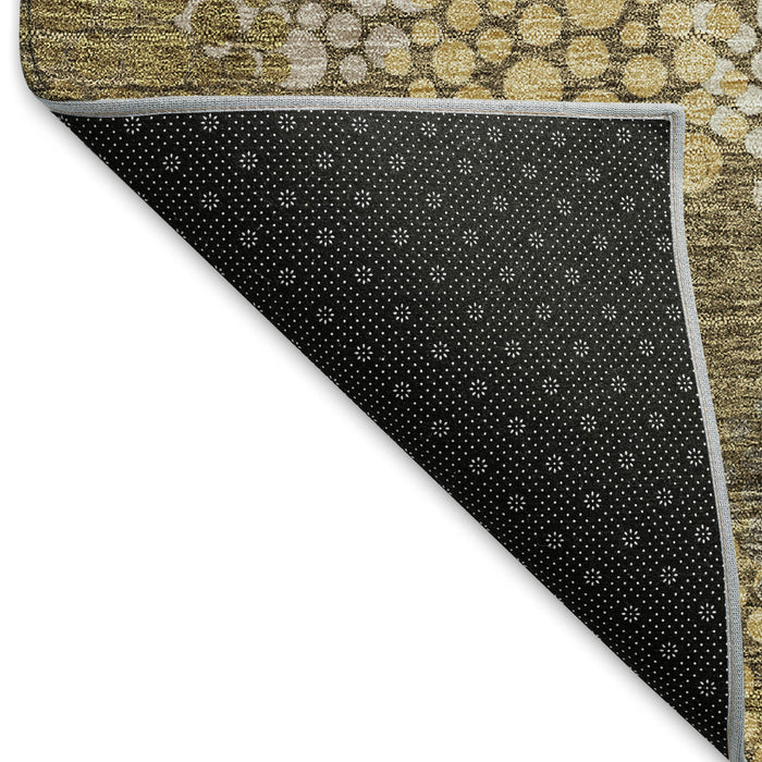 10' X 14' Polka Dot Washable Area Rug With UV Protection (672170) - Brown / Taupe / Beige