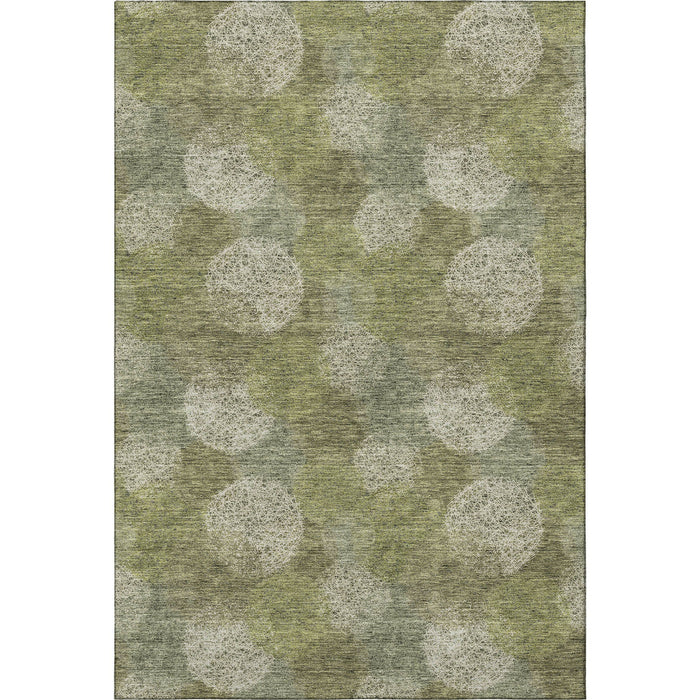 10' X 14' Abstract Washable Area Rug With UV Protection (677177) - Green / Ivory