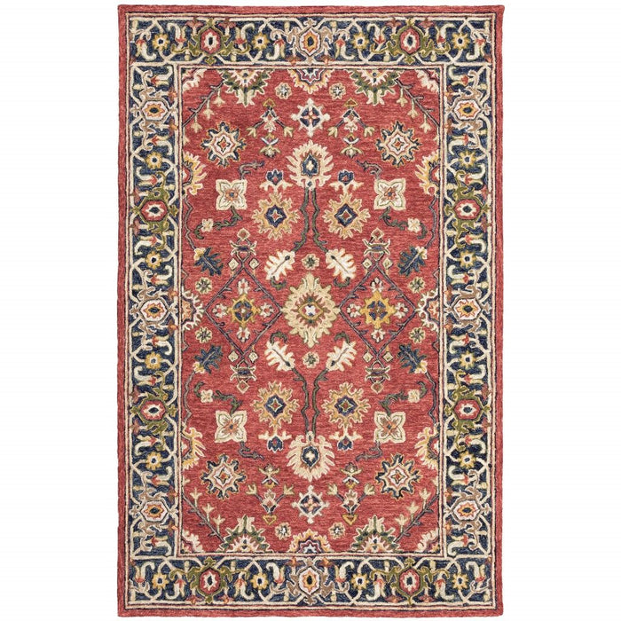 8' x 10' Bohemian Rug - Red And Blue