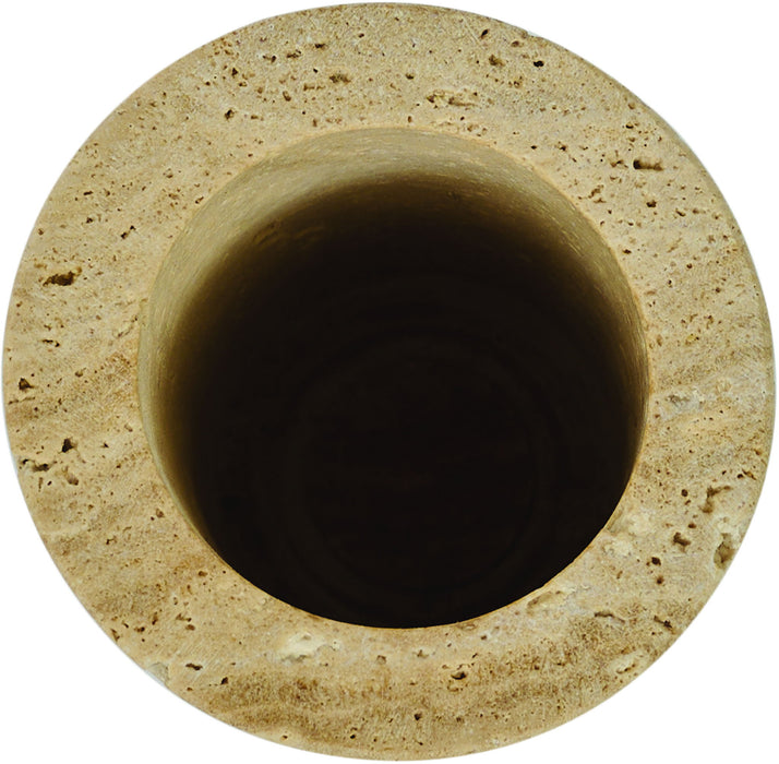 Lochlan Travertine Vase by Meridian Furniture, featuring a sleek, textured ceramic design ideal for modern home décor.